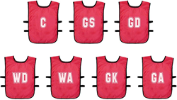 Precision Netball Trainingsleibchen Set rot für Kinder Mesh atmungsaktiv