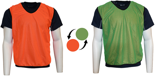 Plain Reversible Mesh Training Bib (Infants,Kids) - Orange/Green - Kids