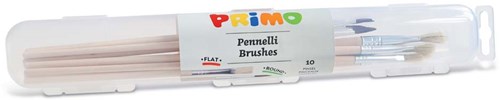 Primo Pinselset - 10 Stück Ponyhaar für Kinder und kreatives Malen