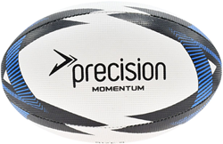 Precision Rugby Trainingsball Momentum weiß schwarz blau Größe 3