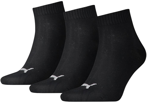 Puma Sportsocken Quarter Schwarz 3er-Pack bequeme Sneakersocken 47-49