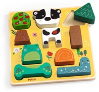 Djeco Holzpuzzle Puzz & Match Happy - FSC 100% nachhaltiges Spielzeug