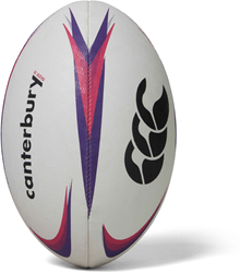 Canterbury Rugbyball Mentre weiß violett lila Größe 4 Training Grip