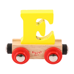 BigJigs Holz Buchstaben Zug E - personalisierbarer Spielzeugwagen
