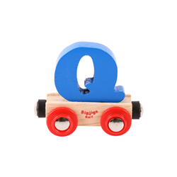 BigJigs Holz Buchstaben-Zug Q - bunte Namenszug Buchstabe für Kinder