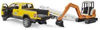Bruder Spielzeug RAM Mietservice mit Minibagger Baustelle-3