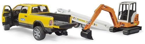 Bruder Spielzeug RAM Mietservice mit Minibagger Baustelle-3