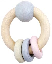 Hess Holz Baby Rassel rosa natur - pädagogisches Spielzeug