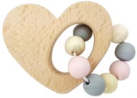Hess Rassel Herz Babyspielzeug natur rosa Kunststoff
