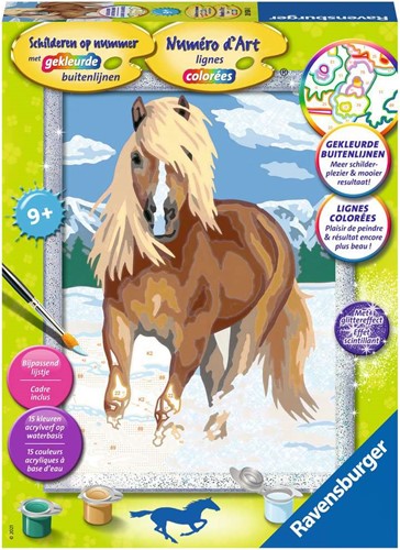 Ravensburger Schilderen op nummer Serie Classic Paarden Paard in de sneeuw