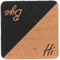 Esschert Design Kokos Fußmatte quadratisch Hi Bye 50x50 cm rutschfest