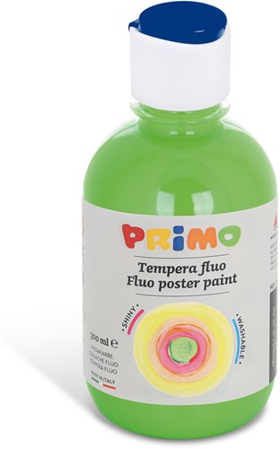 Primo gebrauchsfertige FLUO-Plakatfarbe, Flasche 300 ml mit Dosierverschluss hellgrün