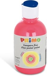 Primo gebrauchsfertige Plakatfarbe FLUO, Flasche 300 ml mit Dosierverschluss fuchsia