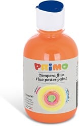 Primo gebrauchsfertige FLUO-Plakatfarbe, Flasche 300 ml mit Dosierverschluss Orange