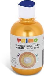 Primo gebrauchsfertige Plakatfarbe METALLIC, Flasche 300 ml mit Fließverschluss Gold