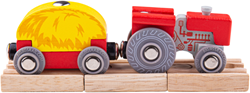 Bigjigs Roter Traktor und Waggon (4)
