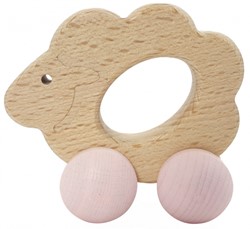 Hess Holzspielzeug Rolli Schaf natur rosa pädagogisch