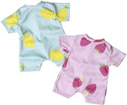 Skrallan Puppenstrampler Frucht 36-40cm - Puppenkleidung Accessoire