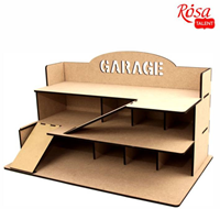 Rosa Garage DIY Spielset drei Etagen MDF 35,5x57x33 cm Spielzeug
