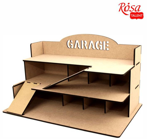 Rosa Garage DIY Spielset drei Etagen MDF 35,5x57x33 cm Spielzeug