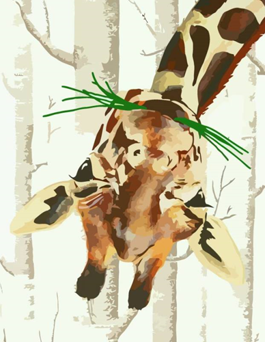 Rosa Rosa Start Malen nach Zahlen Giraffe 35x45 cm