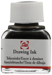 Talens Zeicheninkt schwarz 11 ml - wasserfeste Tinte für Zeichnen