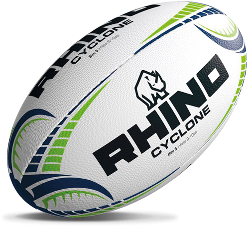 Rhino Rugbyball Cyclone weiß Größe 4 - Trainingsball mit Grip