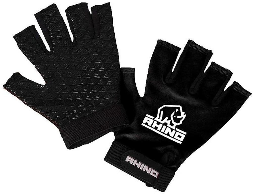 Rhino Pro Half Finger Mitts Erwachsene Schwarz - S/M