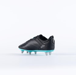 Gilbert Rugbyball schwarz aqua Größe 2-6 langlebig Grip