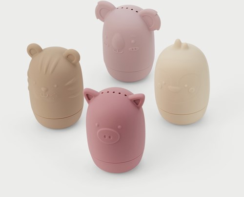 TickiT SiliSoft sensorisches Badespielzeug Tiere - 4er Set Erdfarben