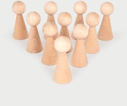 TickiT Holzfiguren - natürliches Spielzeug 10 Stück 100mm