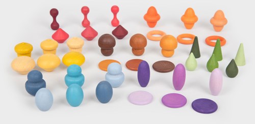TickiT Holzschätze Lernspielzeug Set 42-teilig bunt für Kinder
