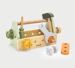 PolarB Holz Werkzeugkasten Spielset für Kinder - Pastellfarben