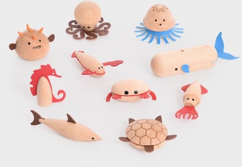 tickit Wooden Sea Creatures - Pk10