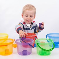 TickiT Eimer Set Durchsichtig Farbig-2