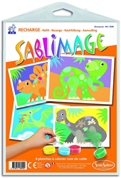 Sentosphère Bastelset Sablimage Nachfüllpackung Dinosaurier 18x25 cm Sandbilder
