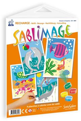 Sentosphère Bastelset Sablimage Nachfüllpackung Fische und Delfine 18x25 cm