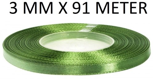 Hobbygruppe Satinband 3 mm 91 m Khakigrün