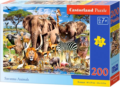 Castorland Puzzle Savanna Tiere - 200 Teile Kartonpuzzle-2
