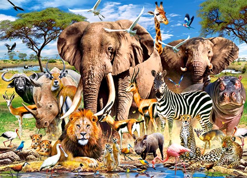Castorland Puzzle Savanna Tiere - 200 Teile Kartonpuzzle