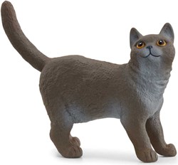 Schleich Bauernhoftier Spielfigur Britisch Kurzhaar Katze grau 13973