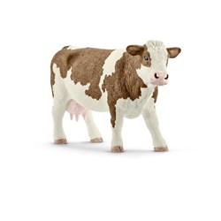 Schleich Farm World Kuh Spielfigur - Simmentaler Bauernhoftier