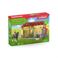 Schleich Pferdestall Spielzeug - Pferde Bauernhof Spielset mit Zubehör-2