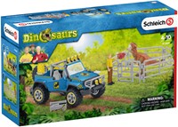 Schleich Dinosaurier Geländewagen - Spielset mit Dino-Außenposten und Zubehör