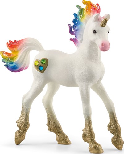 Schleich bayala Regenbogen Einhorn Fohlen - Unicorn Spielzeug - Kinder