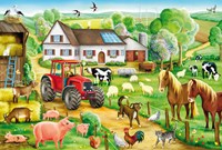 Schmidt Puzzle Fröhlicher Bauernhof - 100 Teile - Kinderpuzzle Karton