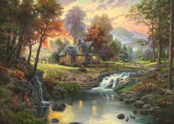 Schmidt Puzzle Mountain Retreat - 1000 Teile - Thomas Kinkade Landschaft