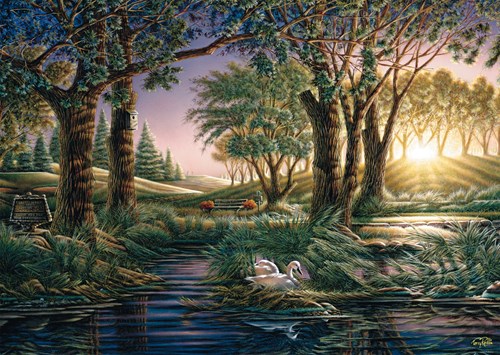 Schmidt Puzzle Morning Magic at the Pond - 1000 Teile Puzzle
