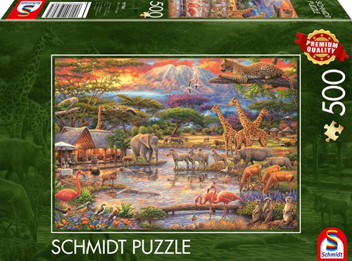 Schmidt Puzzle - Jigsaw Paradise unter dem Kilimandscharo - 500 Teile-2