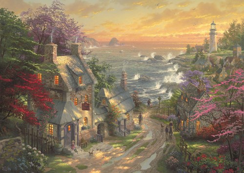 Schmidt Thomas Kinkade - Dörfchen am Leuchtturm - 3000 Teile